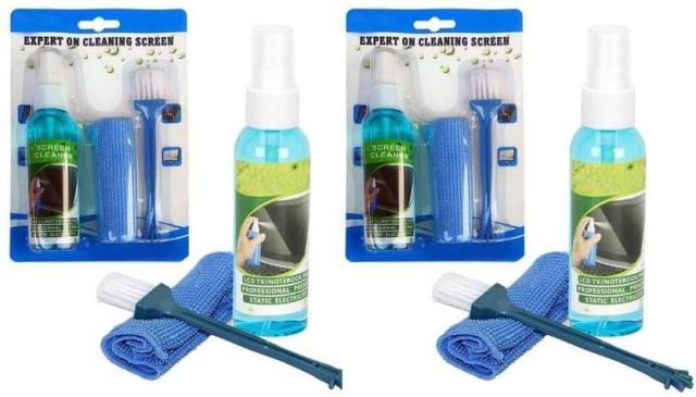 EXPERTRONICS 3-in-1 Screen Cleaning Kit (Pack of 2) – For Laptops, Monitors, Mobiles, LCD, LED, TVs & Computers